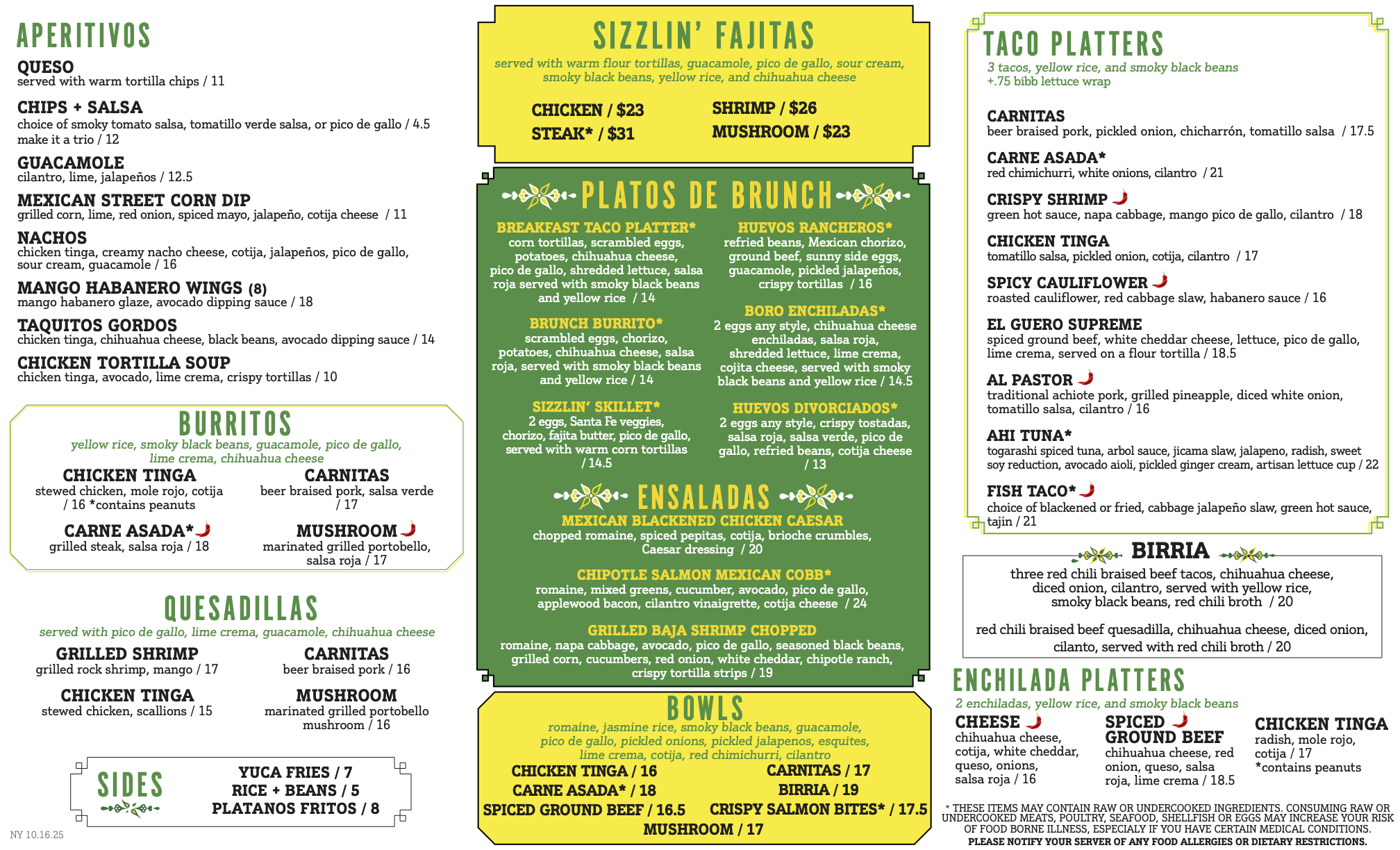 Brunch menu page 2