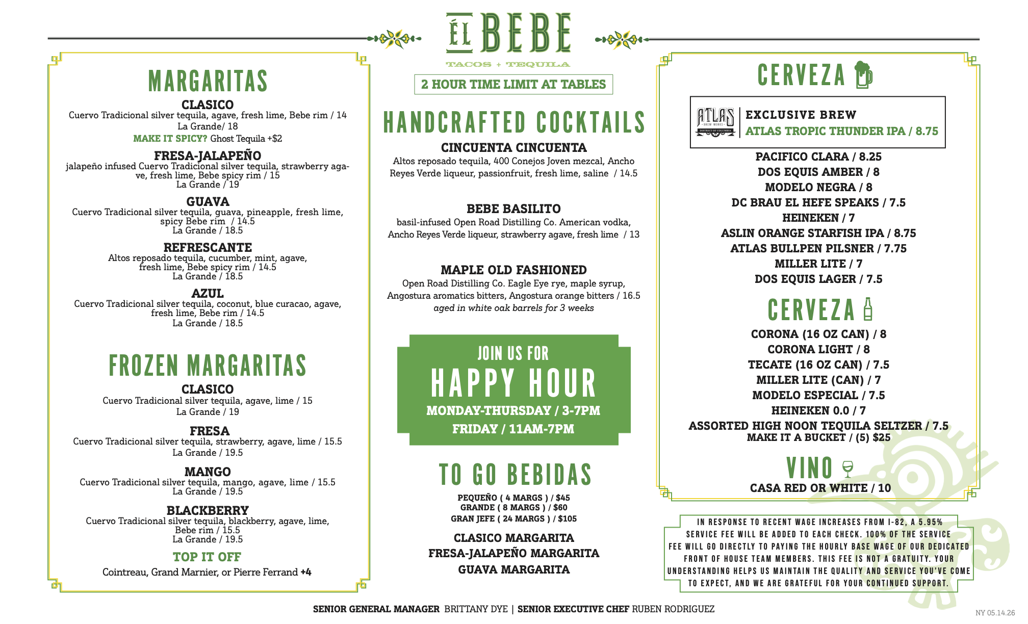 Food menu page 1