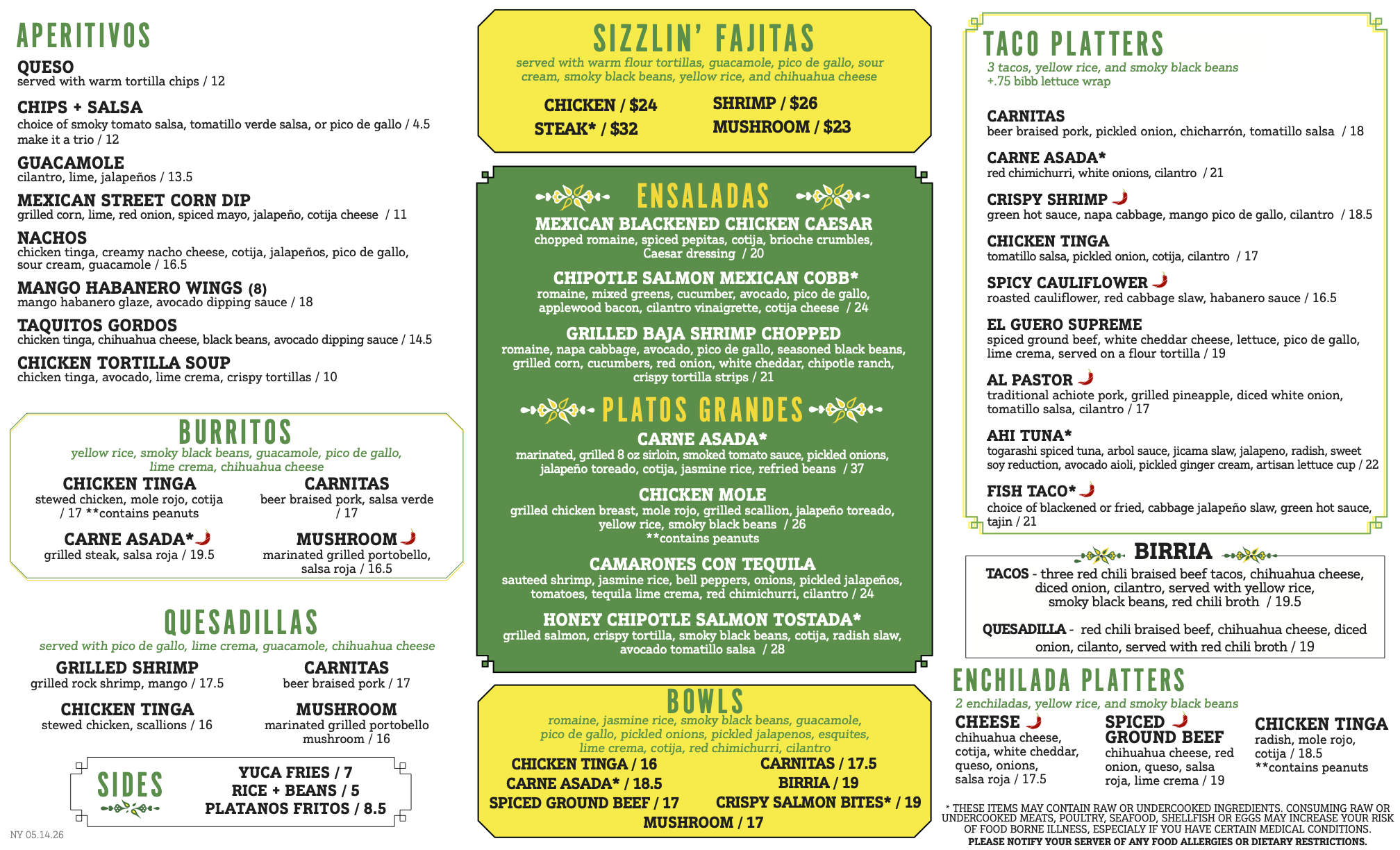 Food menu page 2